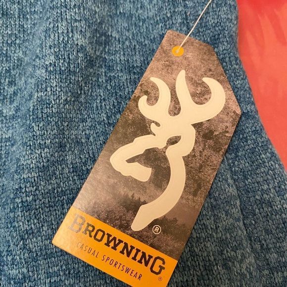 BROWNING Gilson Casual Boy's 3-Button Henley Blue Sweater with Pockets, Size XS - Picture 4 of 8